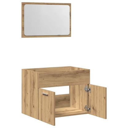 vidaXL 2 Piece Bathroom Furniture Set Artisan Oak Engineered Wood 5