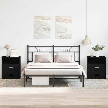 vidaXL Nightstand 2 pcs Black Oak 50 x 32 x 60cm Engineered Wood 1