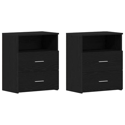 vidaXL Nightstand 2 pcs Black Oak 50 x 32 x 60cm Engineered Wood 6