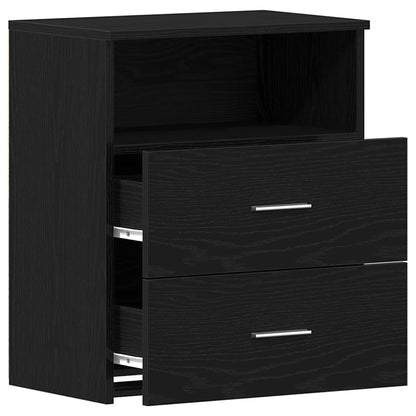 vidaXL Nightstand 2 pcs Black Oak 50 x 32 x 60cm Engineered Wood 5