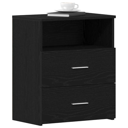 vidaXL Nightstand 2 pcs Black Oak 50 x 32 x 60cm Engineered Wood 3