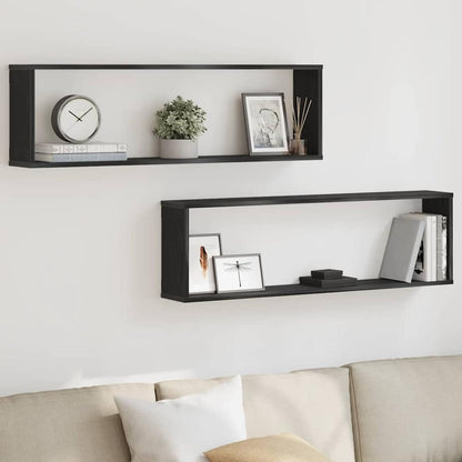 vidaXL Wall Cube Shelf 100x15x30 cm Engineered Wood 2 pcs