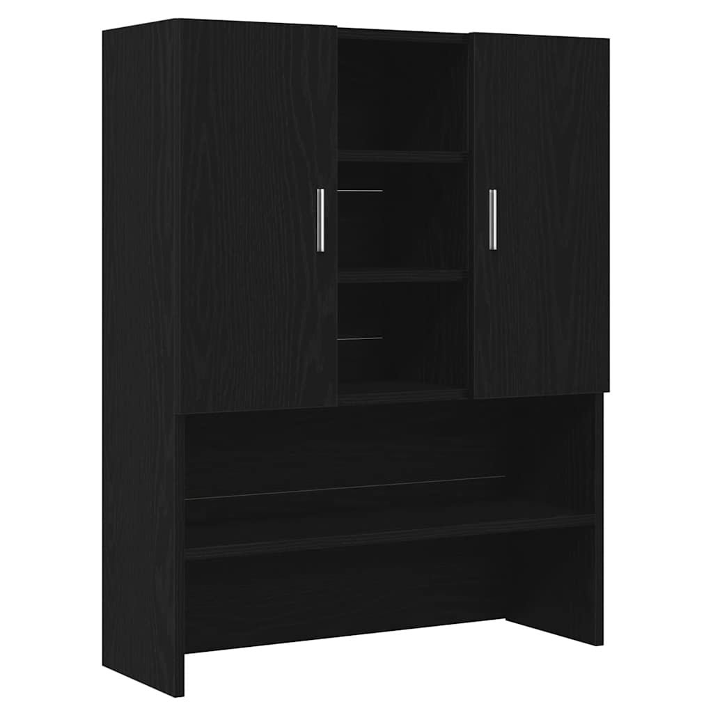 vidaXL Washing Machine Cabinet Black Oak 70.5x25.5x90 cm 2
