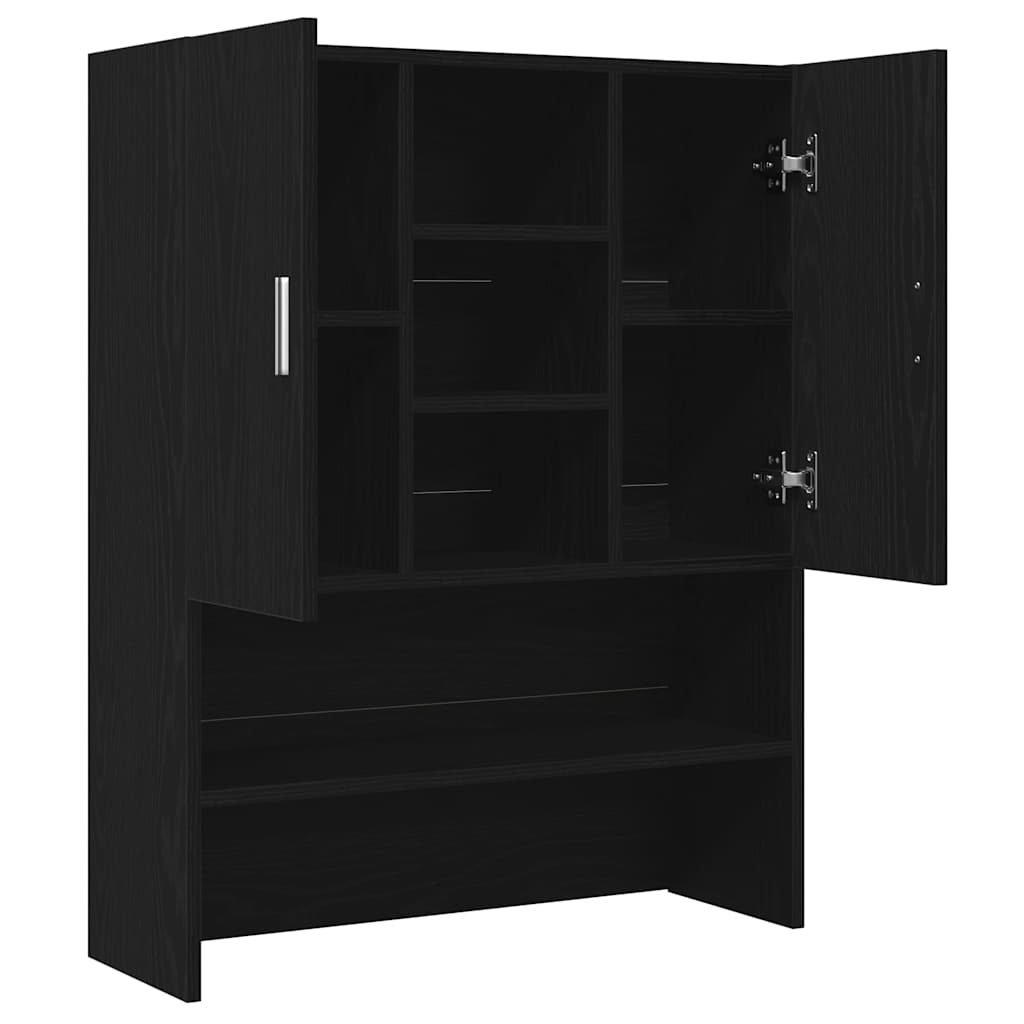 vidaXL Washing Machine Cabinet Black Oak 70.5x25.5x90 cm 5