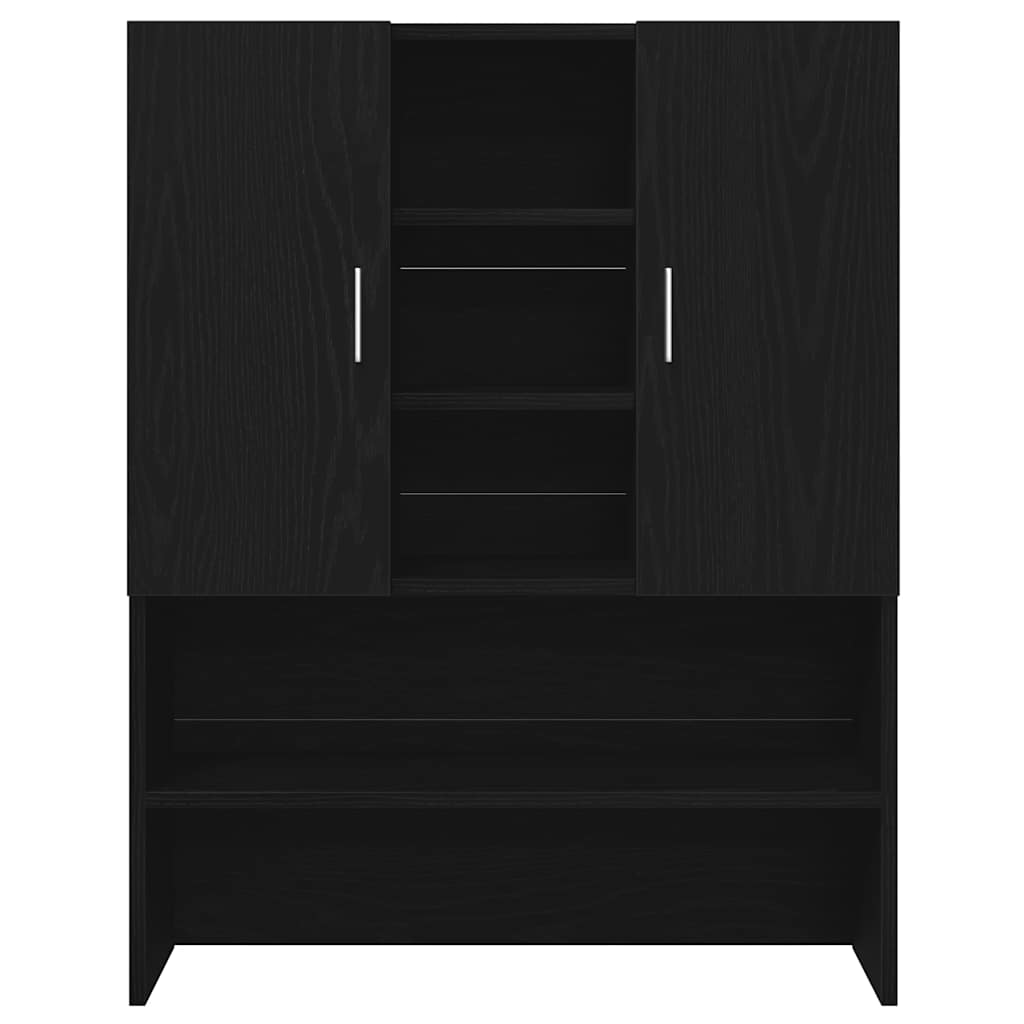 vidaXL Washing Machine Cabinet Black Oak 70.5x25.5x90 cm 6