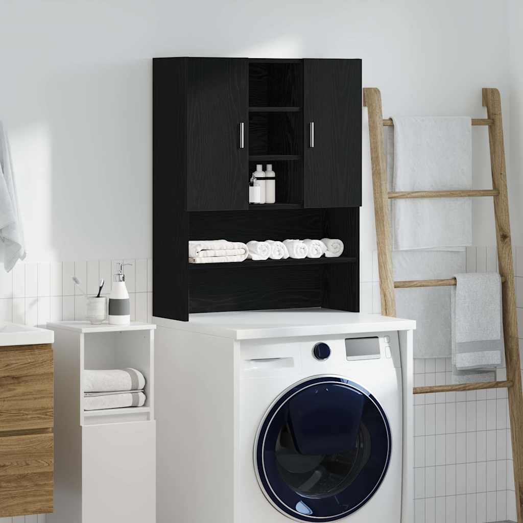 vidaXL Washing Machine Cabinet Black Oak 70.5x25.5x90 cm 1