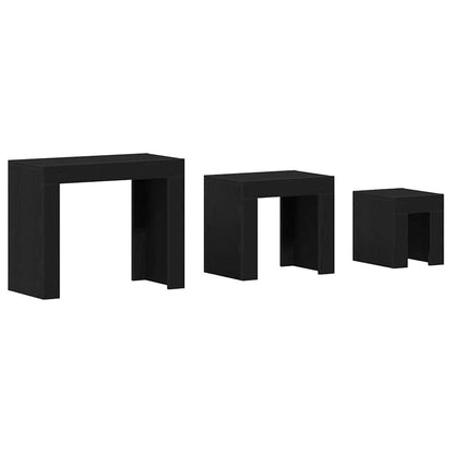 vidaXL Nesting Tables 3 pcs Black Oak 61 x 30 x 50 cm Engineered Wood 2