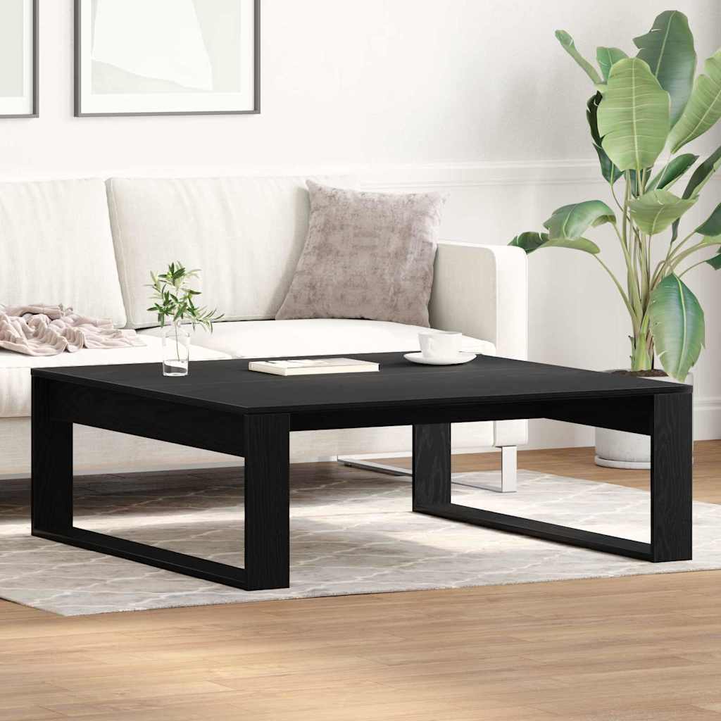 vidaXL Coffee Table Black Oak 100 x 100 x 35 cm Engineered Wood 1