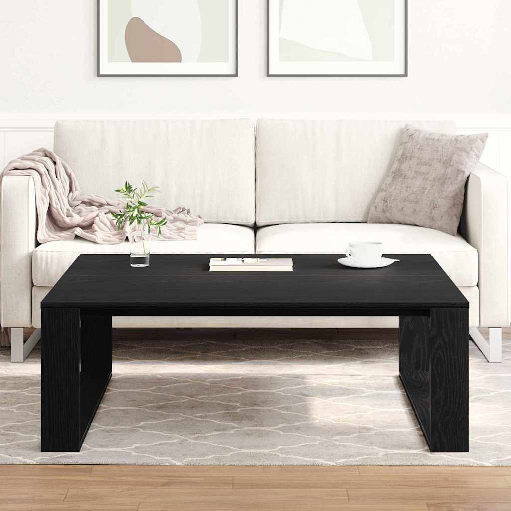 vidaXL Coffee Table Black Oak 100 x 100 x 35 cm Engineered Wood 4