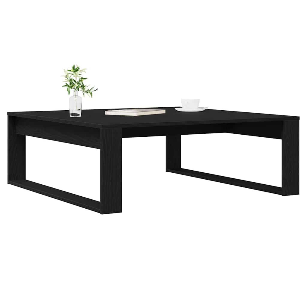 vidaXL Coffee Table Black Oak 100 x 100 x 35 cm Engineered Wood 3