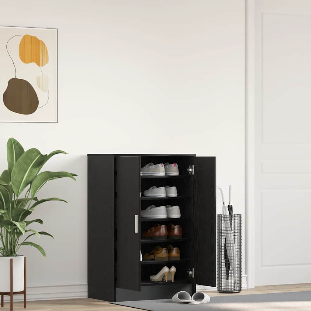 Shoe Cabinet Engineered Wood Width 60 cm Shoe Cabinet with Door Black oak 92 cm