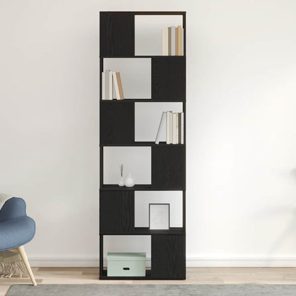 vidaXL Book Cabinet/Room Divider Black Oak 60x24x186 cm 3