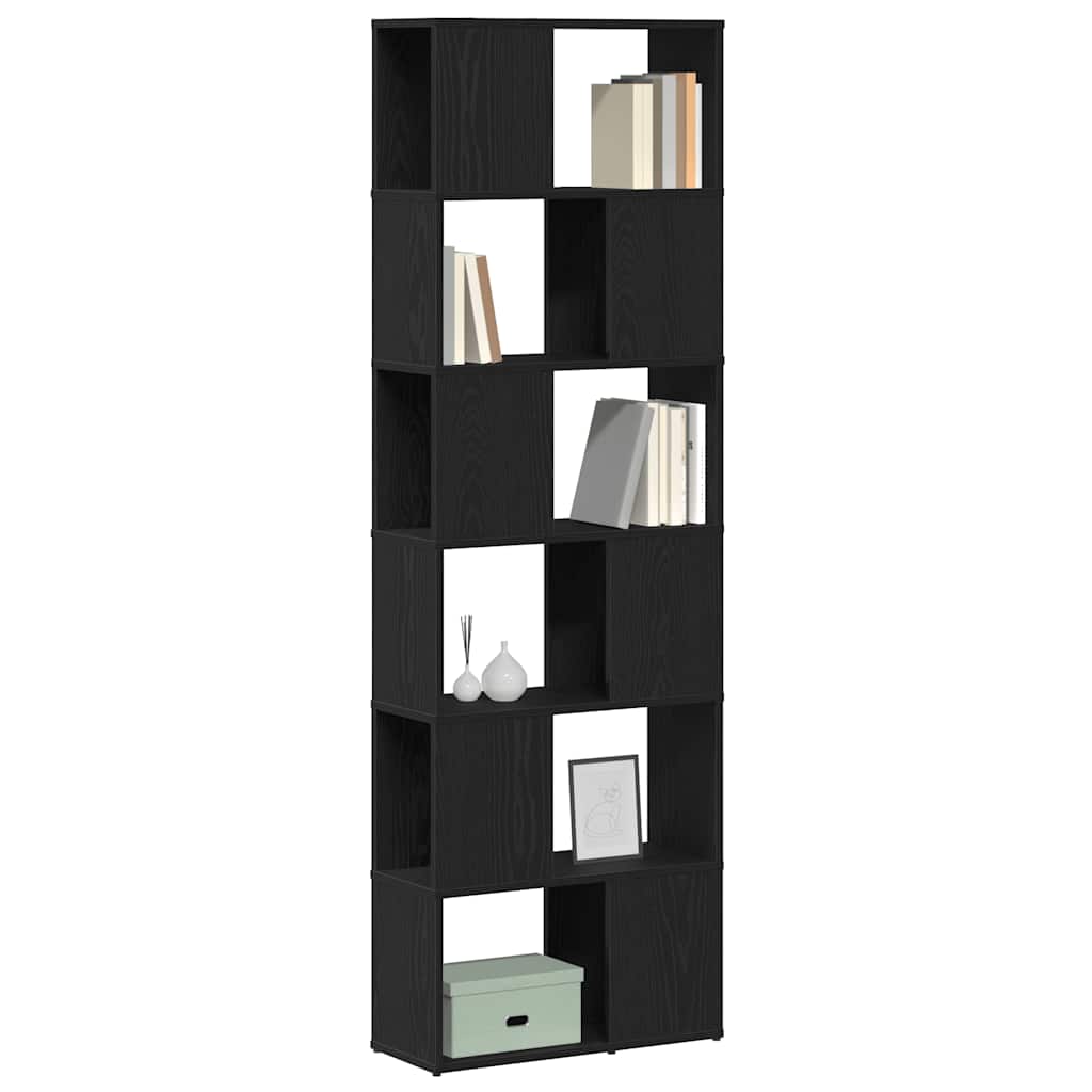 vidaXL Book Cabinet/Room Divider Black Oak 60x24x186 cm 4