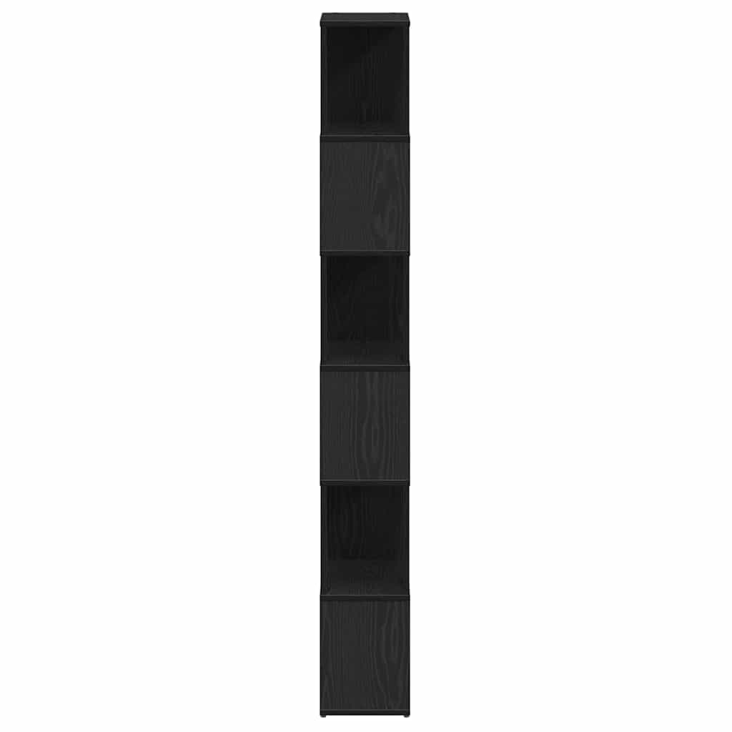 vidaXL Book Cabinet/Room Divider Black Oak 60x24x186 cm 6