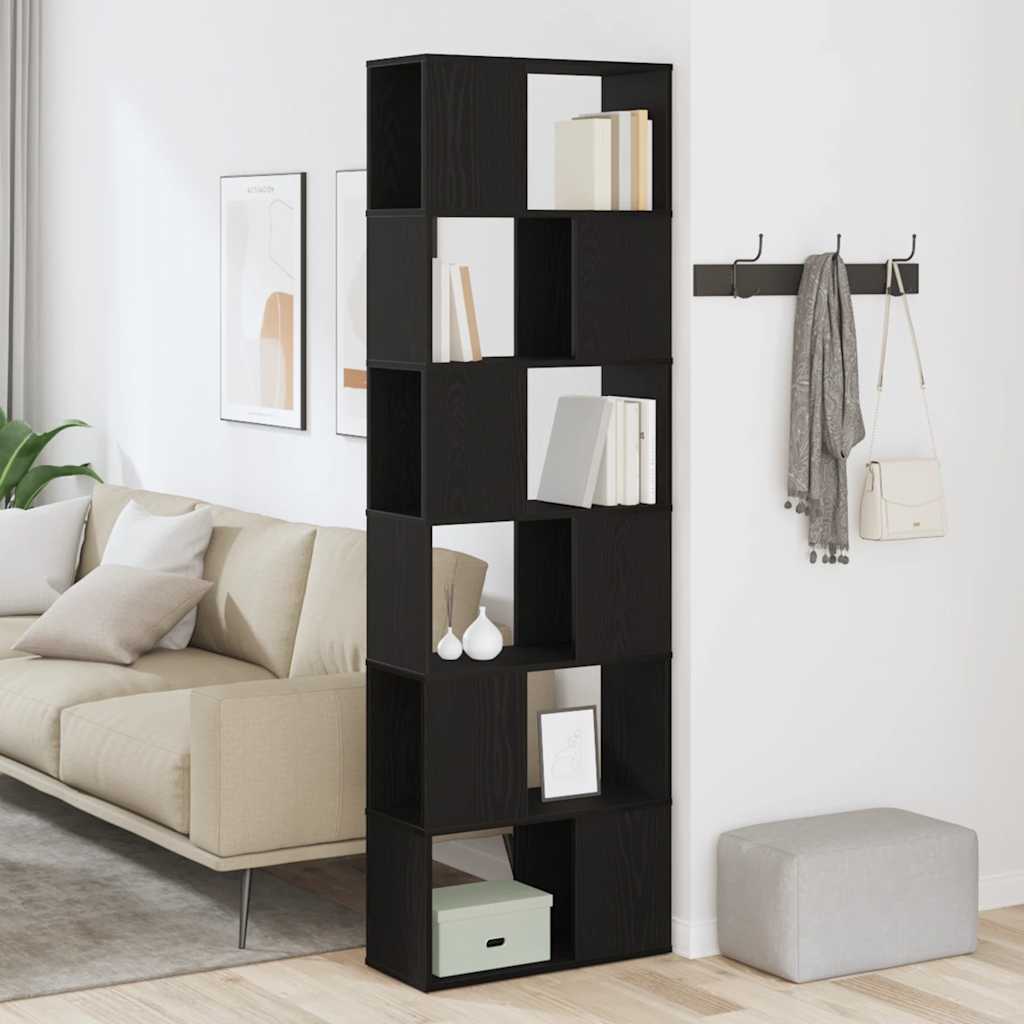 vidaXL Book Cabinet/Room Divider Black Oak 60x24x186 cm 1