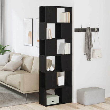 vidaXL Book Cabinet/Room Divider Black Oak 60x24x186 cm 1