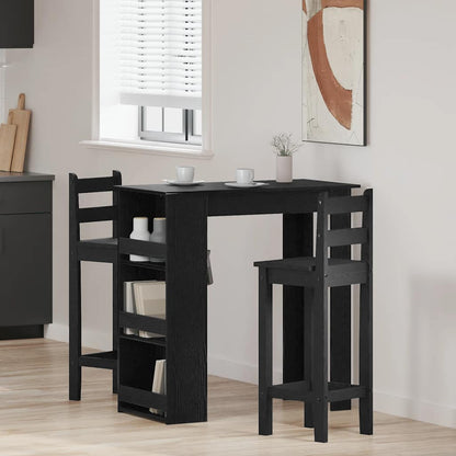 vidaXL Bar Table with Storage Rack Black Oak 102x50x103,5 cm 1