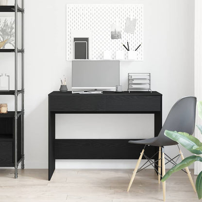 vidaXL Desk Black Oak 101x50x76.5 cm Engineered Wood 3