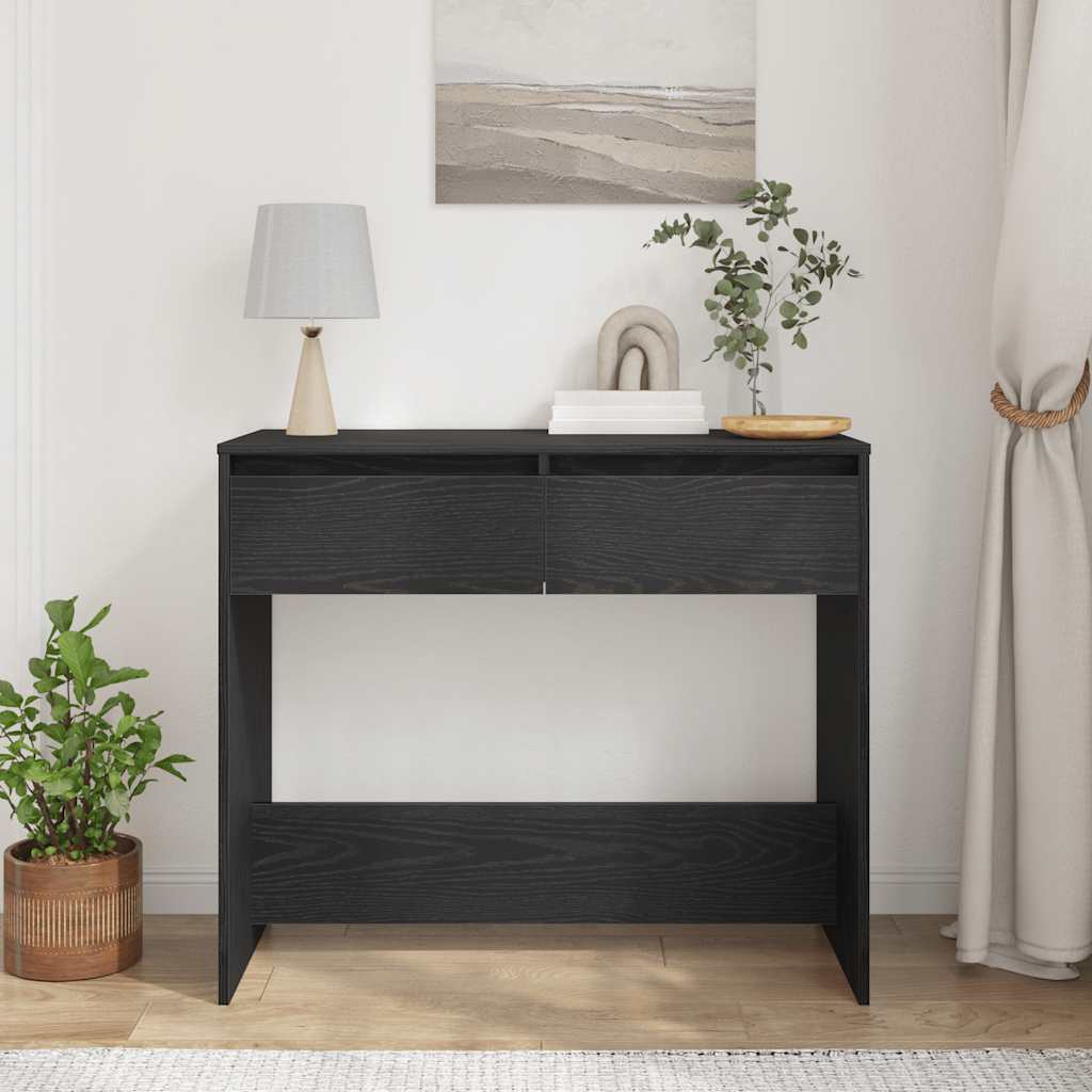 vidaXL Console Table Black Oak 89x41x76.5 cm Engineered Wood 3