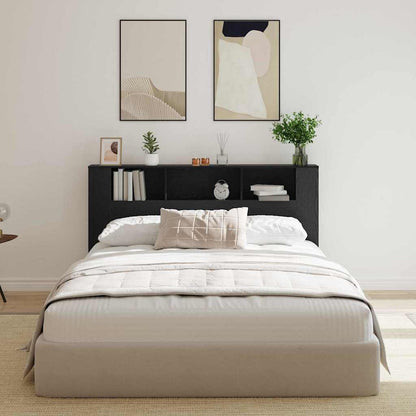 vidaXL Headboard Cabinet Black Oak Engineered Wood 4