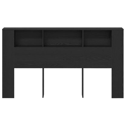 vidaXL Headboard Cabinet Black Oak Engineered Wood 6
