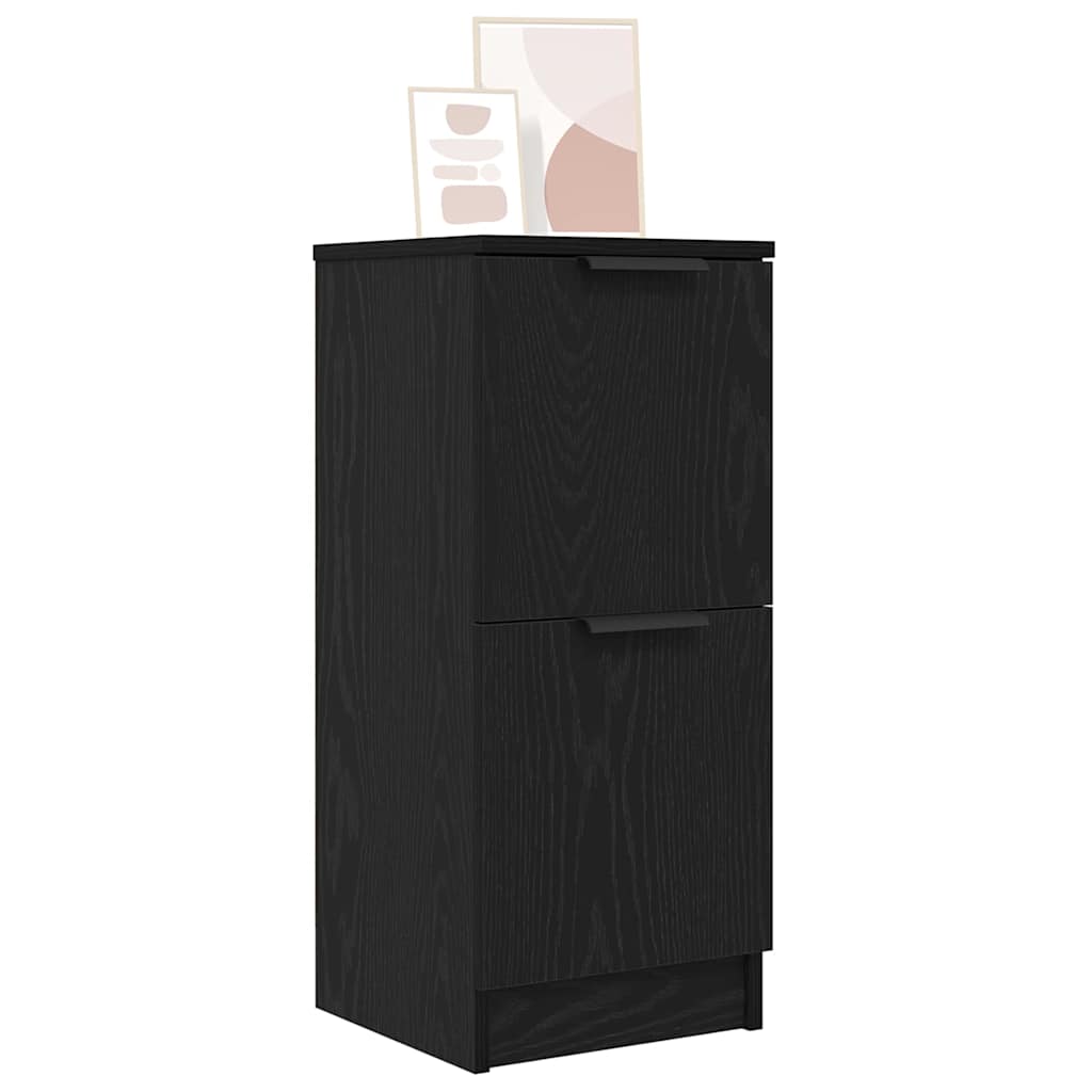vidaXL Sideboard 2 pcs Black Oak 30 x 30 x 70 cm Engineered Wood 3