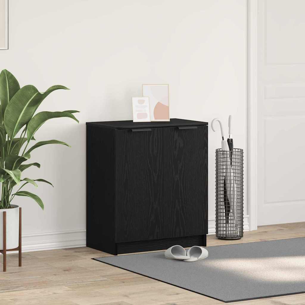 vidaXL Shoe Cabinet Black Oak 59 x 35 x 70 cm Engineered Wood 1