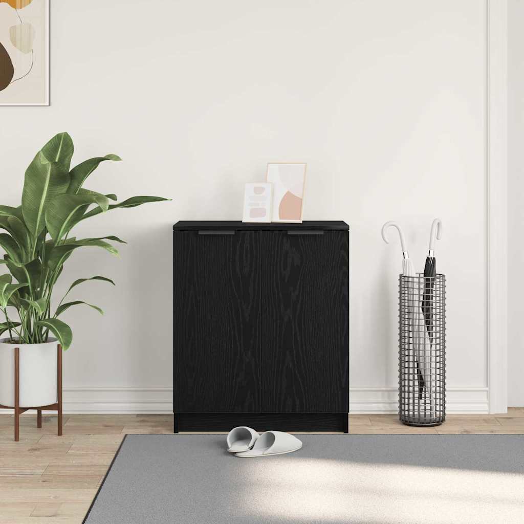 vidaXL Shoe Cabinet Black Oak 59 x 35 x 70 cm Engineered Wood 4