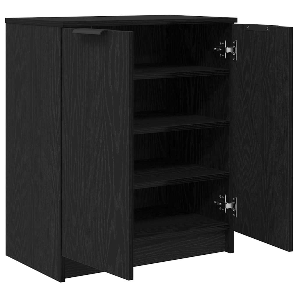 vidaXL Shoe Cabinet Black Oak 59 x 35 x 70 cm Engineered Wood 5