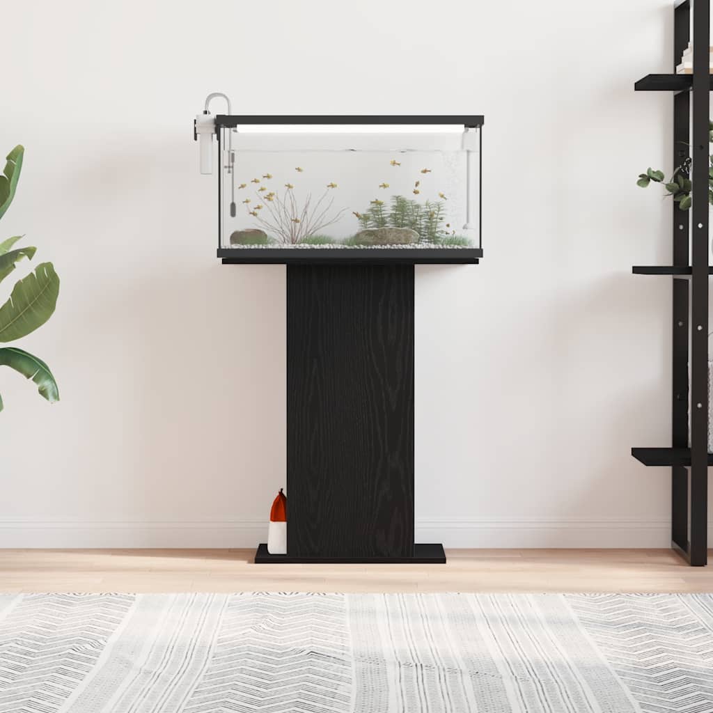 vidaXL Aquarium Stand Black Oak 60.5x36x72.5 cm Engineered Wood 3