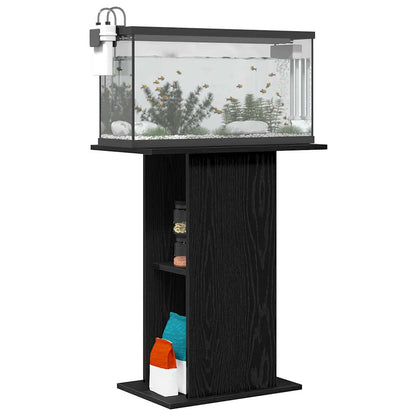 vidaXL Aquarium Stand Black Oak 60.5x36x72.5 cm Engineered Wood 4