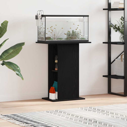 vidaXL Aquarium Stand Black Oak 60.5x36x72.5 cm Engineered Wood 1
