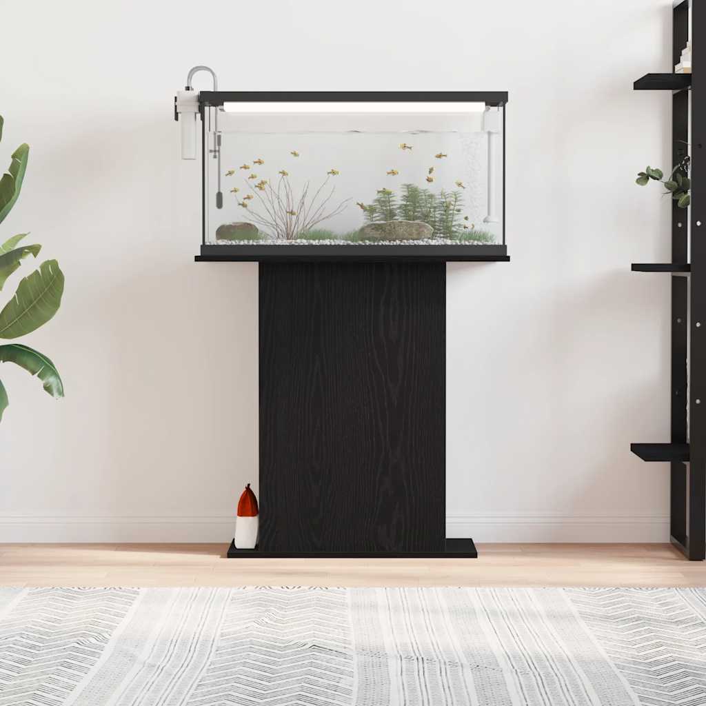 vidaXL Aquarium Stand Black Oak 75x36x72.5 cm Engineered Wood 3