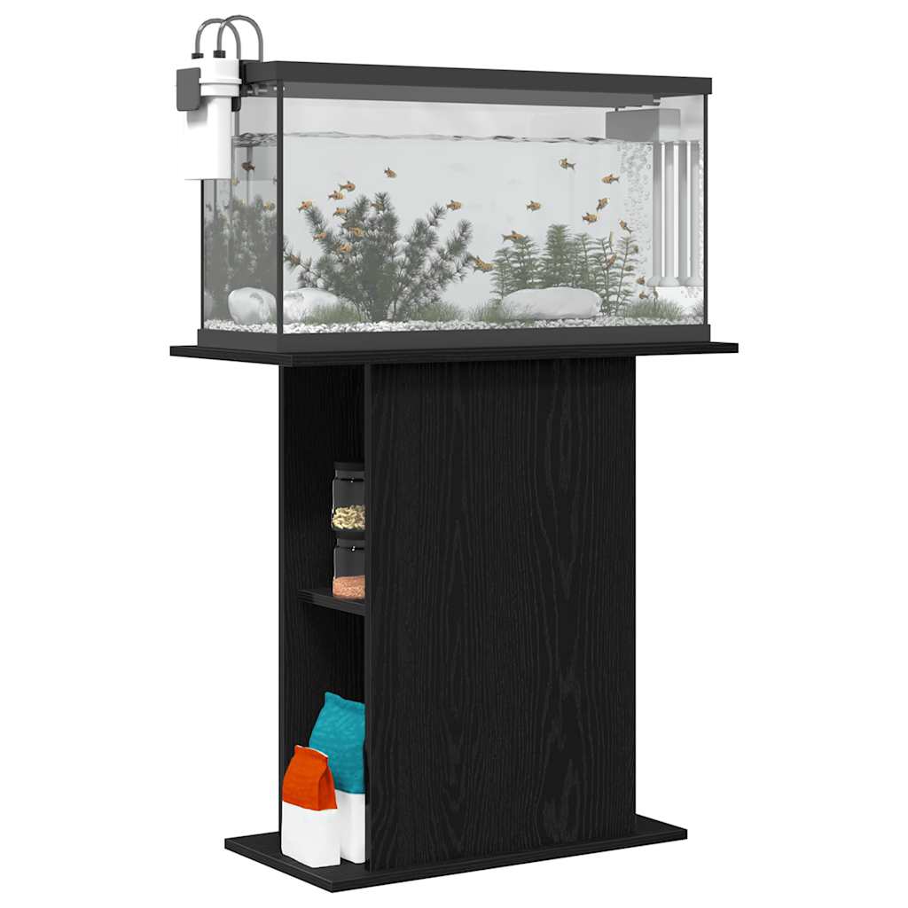 vidaXL Aquarium Stand Black Oak 75x36x72.5 cm Engineered Wood 4