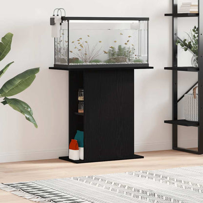 vidaXL Aquarium Stand Black Oak 75x36x72.5 cm Engineered Wood 1