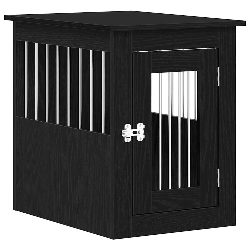 vidaXL Dog Crate Furniture Black Oak 45x62x59 cm Engineered Wood 2