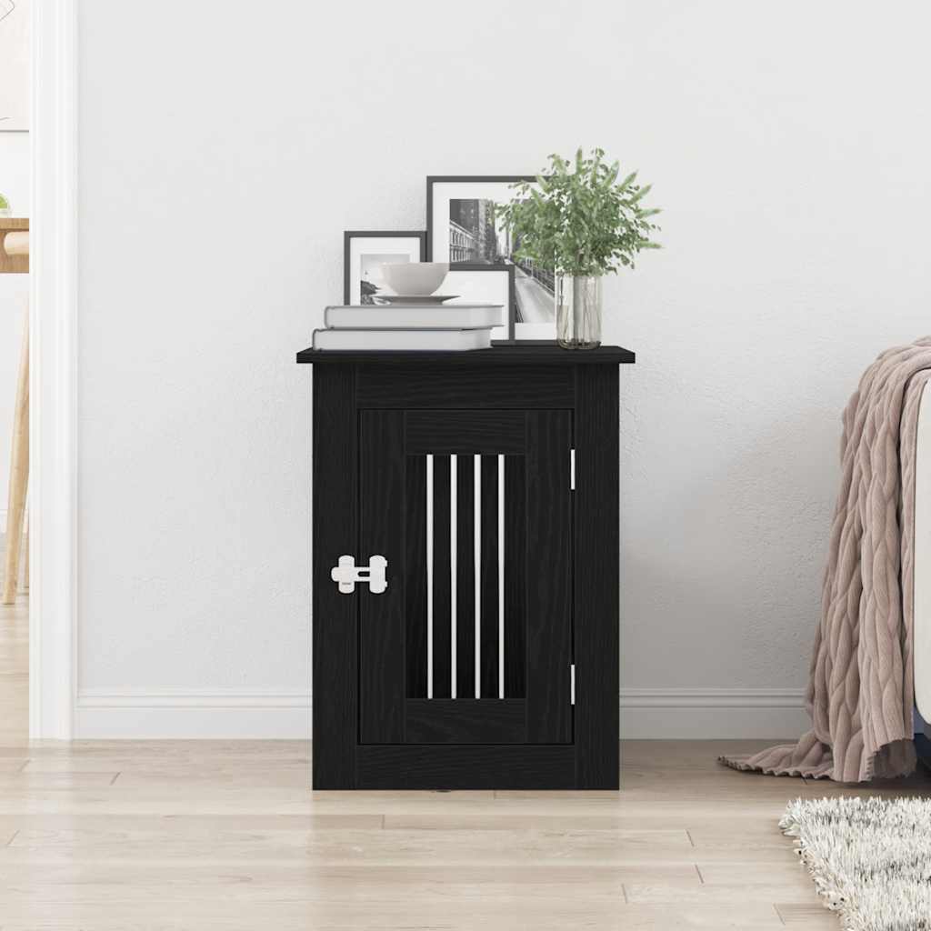 vidaXL Dog Crate Furniture Black Oak 45x62x59 cm Engineered Wood 3