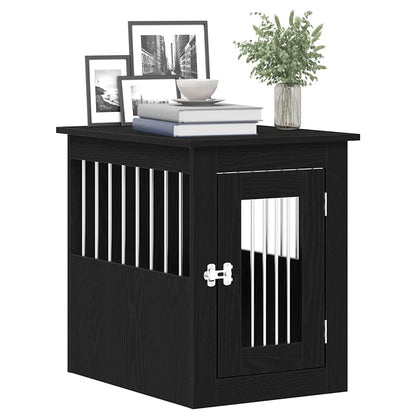vidaXL Dog Crate Furniture Black Oak 45x62x59 cm Engineered Wood 4