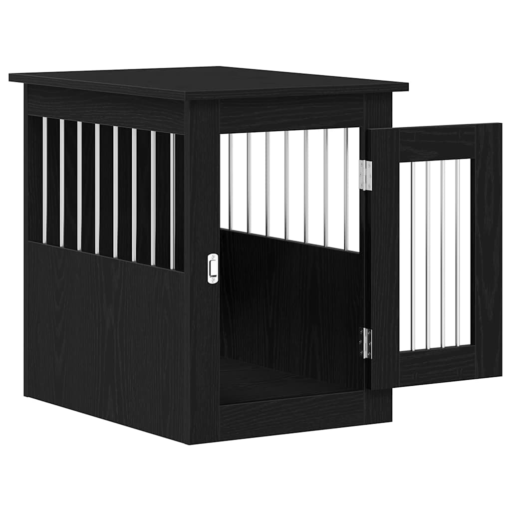 vidaXL Dog Crate Furniture Black Oak 45x62x59 cm Engineered Wood 5