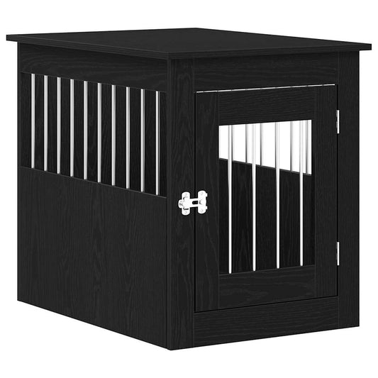 vidaXL Dog Crate Furniture Black Oak 55x75x65 cm Engineered Wood 2