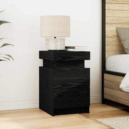 vidaXL Bedside Cabinet Black Oak 35 x 39 x 55 cm Engineered wood 1