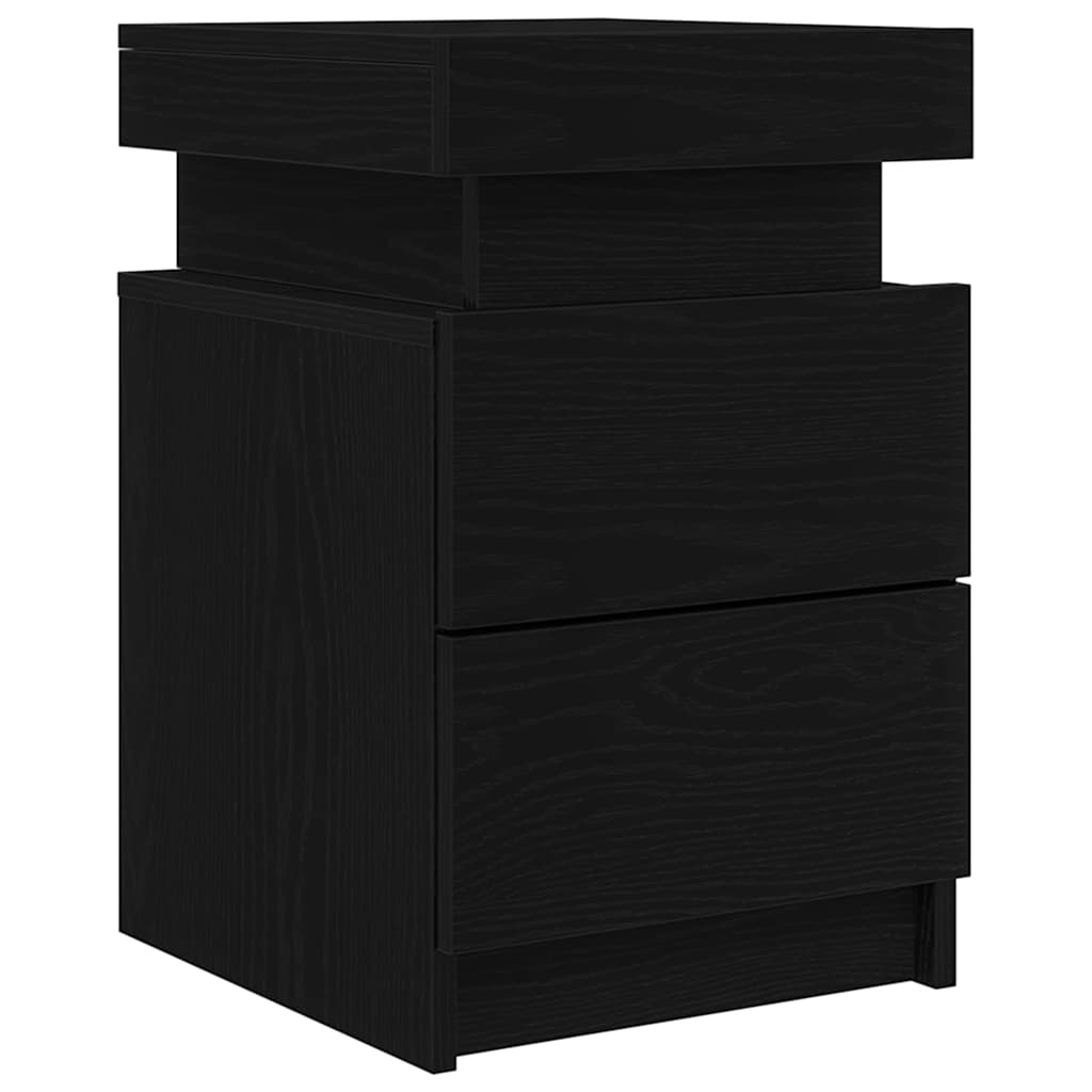 vidaXL Bedside Cabinet Black Oak 35 x 39 x 55 cm Engineered wood 5