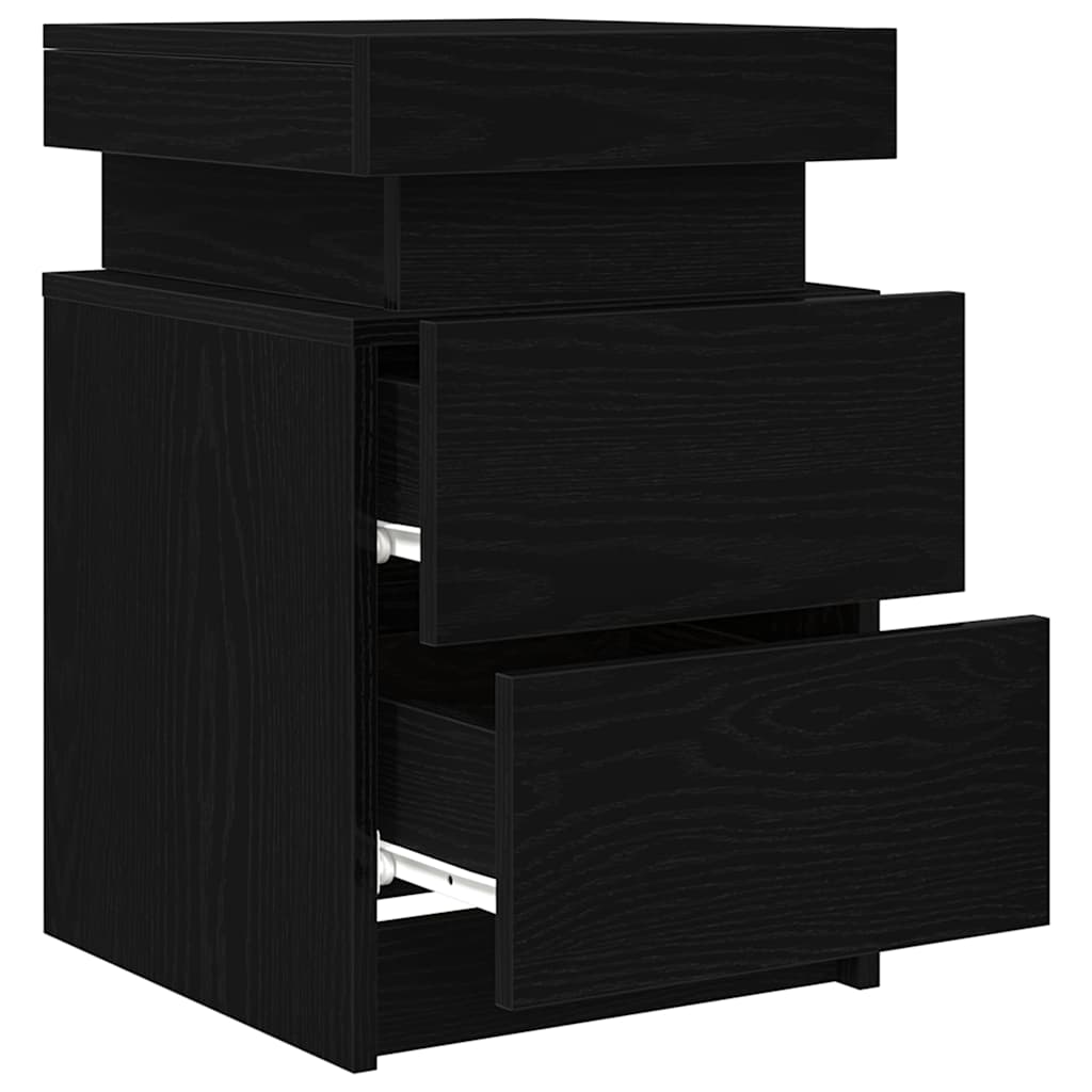 vidaXL Bedside Cabinet Black Oak 35 x 39 x 55 cm Engineered wood 6