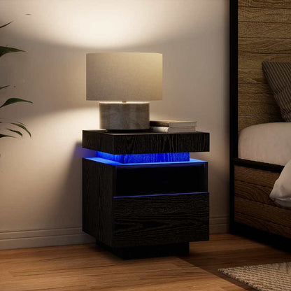 vidaXL Bedside Cabinet 2 pcs Black Oak 40 x 39 x 48.5 cm 5