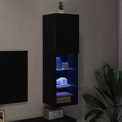 vidaXL TV Cabinet Set 30.5 x 30 x 102 cm Black Oak Engineered Wood 4
