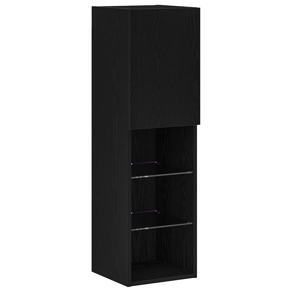vidaXL TV Cabinet Set 30.5 x 30 x 102 cm Black Oak Engineered Wood 2