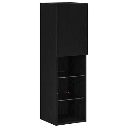 vidaXL TV Cabinet Set 30.5 x 30 x 102 cm Black Oak Engineered Wood 2