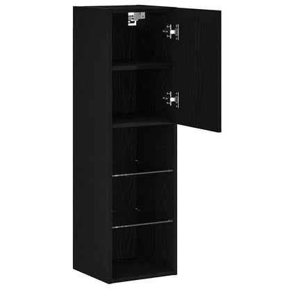vidaXL TV Cabinet Set 30.5 x 30 x 102 cm Black Oak Engineered Wood 5