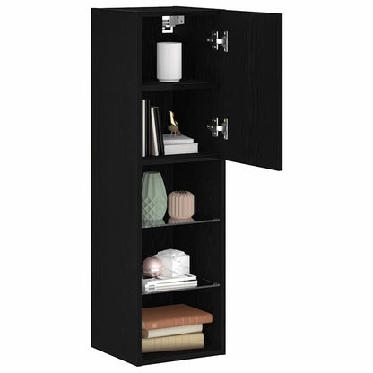 vidaXL TV Cabinet Set 30.5 x 30 x 102 cm Black Oak Engineered Wood 3