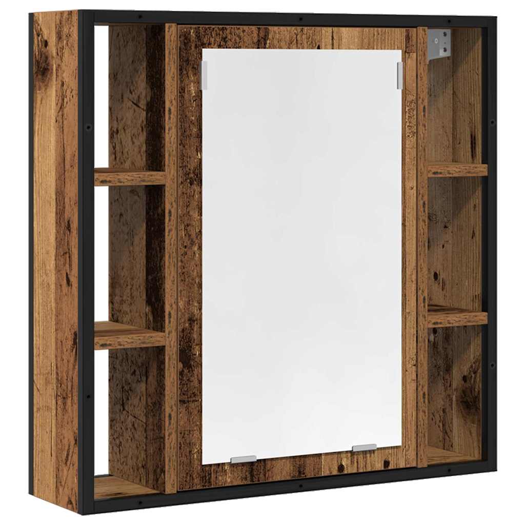 vidaXL Bathroom Mirror Cabinet Old Wood 60x16x60 cm Engineered Wood 2